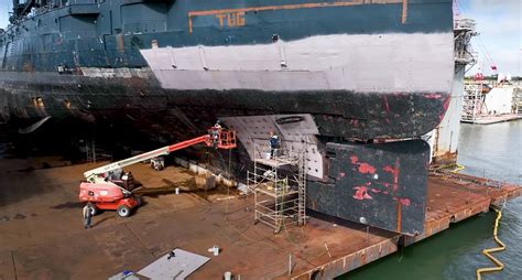 USS Texas in dry dock for repairs